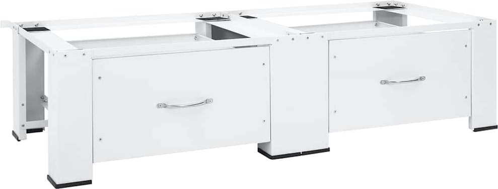 vidaXL Doppel-Untergestell für Waschmaschine und Trockner Weiß