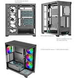 thumbnail of XILENCE Xilent Gleam X818.ARGB Gaming ATX PC-Gehäuse schwarz, RGB ATX Midi Tower