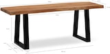 thumbnail of Garderobenbank FineBuy Sitzbank Akazie Massivholz 120 cm Baumkante Flurbank