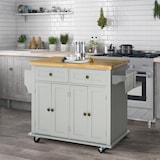 thumbnail of HOMCOM Carrello da Cucina con 2 Cassetti e 2 Armadietti Legno Grigio