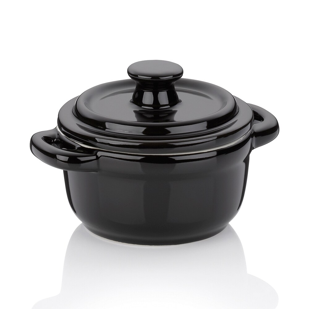Mini cocotte Malin noir 10 cm -  Rond Céramique Kela 10.00x10.00 cm