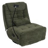 thumbnail of Relaxsessel HWC-P92, TV-Sessel Fernsehsessel, drehbar Kippfunktion Handyhalterung, Stoff Chenille (260g/m²) ~ grün