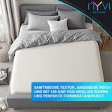 thumbnail of Spannbettlaken DreamScience Mikroflausch - Kuschelweiches & Wärmendes Bettlaken Spannbetttuch 180x200 - 200x200 cm navy