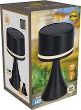 thumbnail of WellHome - Solar Tischlampe in Schwarz, wiederaufladbar mit Solarpanel und USB-Ladeanschluss Ø12,6x20,6cm