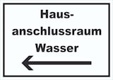 thumbnail of Hausanschlussraum Wasser Schild mit Text Richtungspfeil links HAR waagerecht A1 (594x841mm)