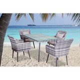 thumbnail of Jet-Line Garten Set Essgruppe "Lima", grau Polyrattan Gartenmöbel Aluminium Salzwasserbeständig