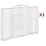 thumbnail of vidaXL Gabionen mit Hochbogen 2 Stk. 300x30x200/220cm Verzinktes Eisen