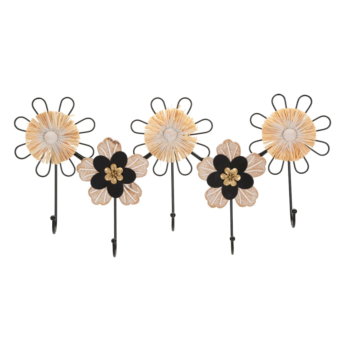 Appendiabiti in metallo e legno marrone e nero cm 61x5,5x30,5