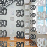 thumbnail of 80. Geburtstag | hängende Girlanden schwarz / silber