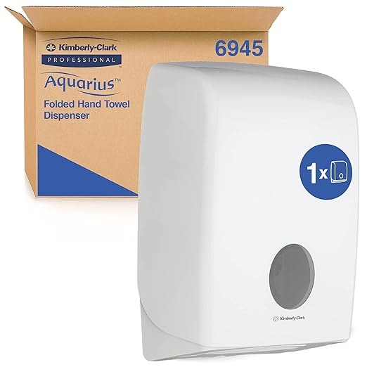 Distributeur d'essuie-mains pliés Aquarius 6945 - 1 x distributeur blanc d'essuie-mains