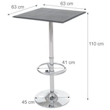 thumbnail of Bartisch Stehtisch Bistrotisch Chicago mit Fußablage, quadratisch 110x63x63cm MVG-zertifiziert ~ schwarz