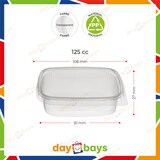 thumbnail of DayBays 10000 Stk. Feinkostbecher PP 125 cc. 108x81x27 mm eckig Kombi-Verpackung inklusive passende Deckel