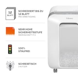 thumbnail of Fellowes Aktenvernichter 12 Blatt High Security (P5), Papierschredder für Büro, Powershred LX201, Microcut Schredder mit 22L Papierkorb, 100%