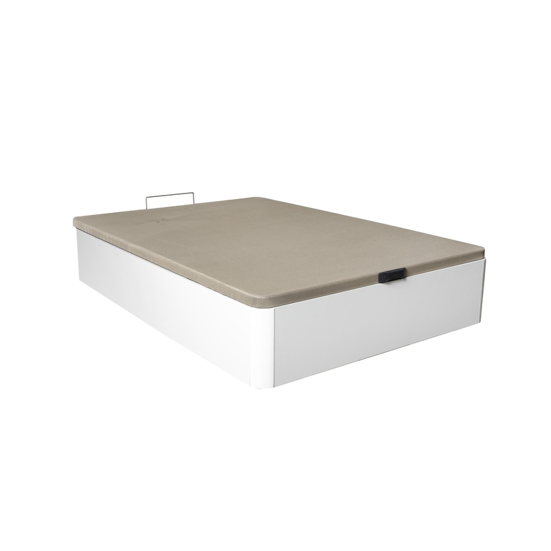 Canapé abatible  tapa tapizada 3D madera 25 BLANCO 90X190cm ATENAS
