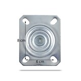 thumbnail of Ruote girevoli alte temperature 8 cm in resina supporto zincato