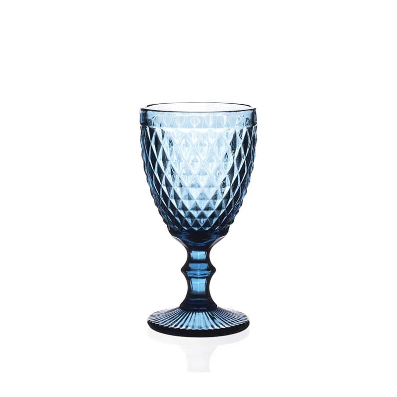 Copa cristal relieve vintage azul 30cl (6Ud)