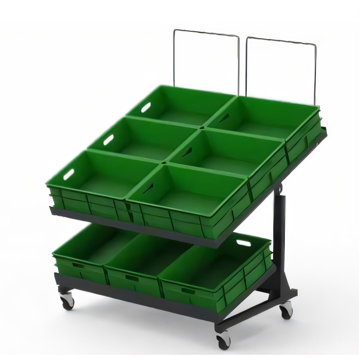 Espositore per frutta e verdura con piano inclinabile 1200x1140x1160 o 9 casse 600x400