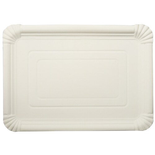 ABC Pak 250 Teller, Pappe [ff] eckig 24 cm x 34 cm weiss (95382, 250 Stück)