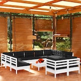thumbnail of 12-tlg. Garten-Lounge-Set mit Kissen Weiß Kiefer Massivholz
