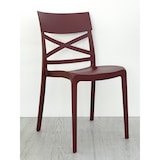 thumbnail of Set 6 Chaises en polypropylène avec fibre de verre empilables pour extérieur et jardin, bar et restaurant, cuisine design moderne - MARTINA - Merlot