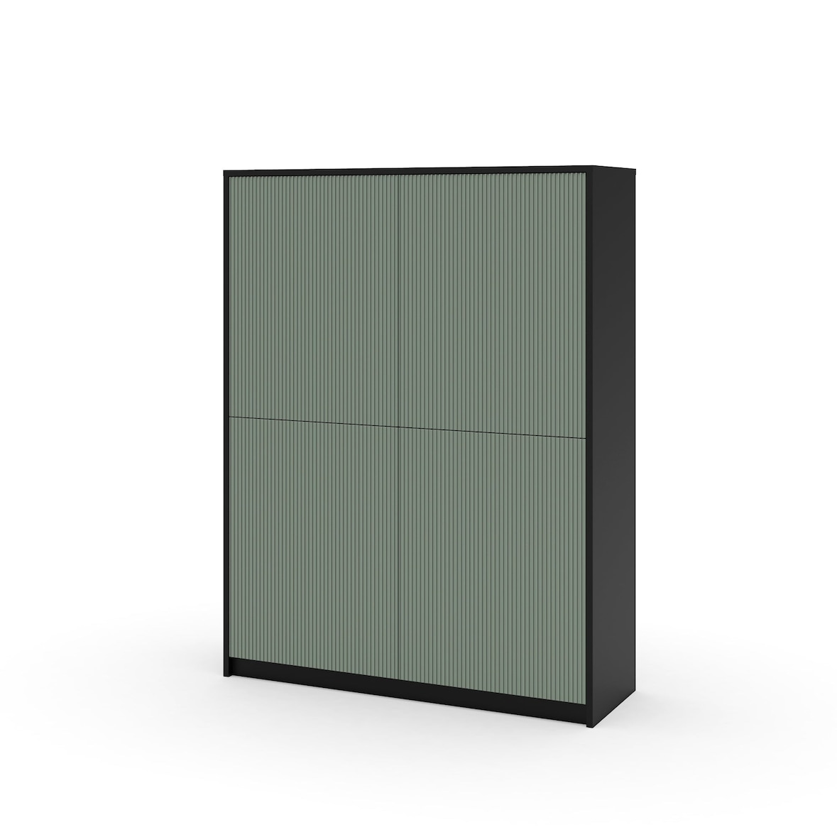 AQA Design Credenza alta BUDAPEST in melaminico nero/verde salvia L.115 P.38 H.150 MP03171