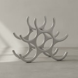 thumbnail of Design Aluminium Weinregal 6 Flaschen in Silber 29x24x14 cm, Flaschenregal Wein Zubehör flach modern, Metall Deko Weinflaschen Halter Schmal Küche