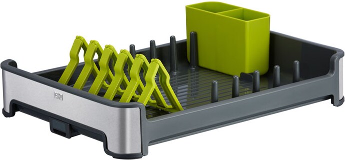 Praktischer Geschirrtrockner aus mattem Edelstahl & Kunststoff | HxBxT 13x31x44,7cm | Anthrazit