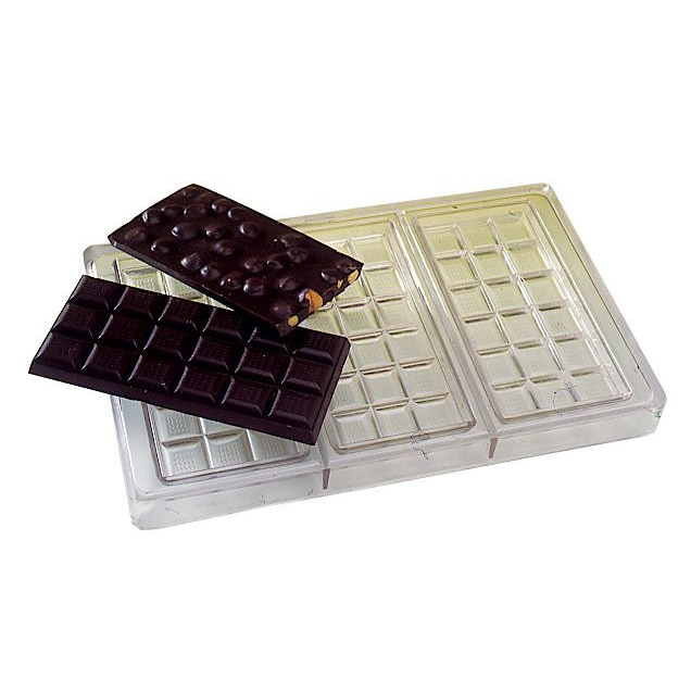 Plaque chocolat 3 tablettes de 100 g 18 carrés Matfer - 380240