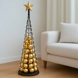 thumbnail of Deko-Baum HWC-O91, Weihnachtsbaum Schmuckbaum Weihnachtsdeko Christbaum zum Beschmücken, Metall 115cm ~ schwarz