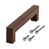 thumbnail of 10 x Möbelgriffe braun gebürstet BA 96mm Edelstahl Schrankgriffe Küchengriffe Schubladen