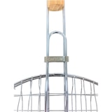 thumbnail of Grelha redonda para churrasco, cabo duplo de madeira, cesto para hambúrguer de peixe (57x30x3cm)