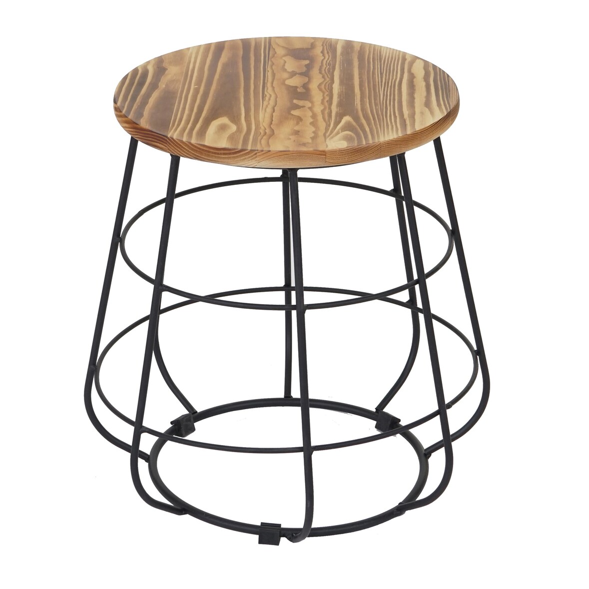 Kruk HWC-A80, Opbergkruk, Industrieel Ontwerp Echt Hout Ø35cm