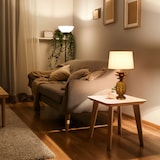 thumbnail of Relaxdays Tischlampe Ananas, moderne Lampe mit Stoffschirm, E27 Fassung, Dekolampe mit Kabel, H x D: 54 x 30 cm, gold