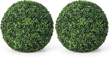 COSTWAY Bola de Boj, 48 cm, Bola de Boj, Resistente a los Rayos UV, Planta Artificial Topiaria, Planta Decorativa, Bola de Planta Artificial