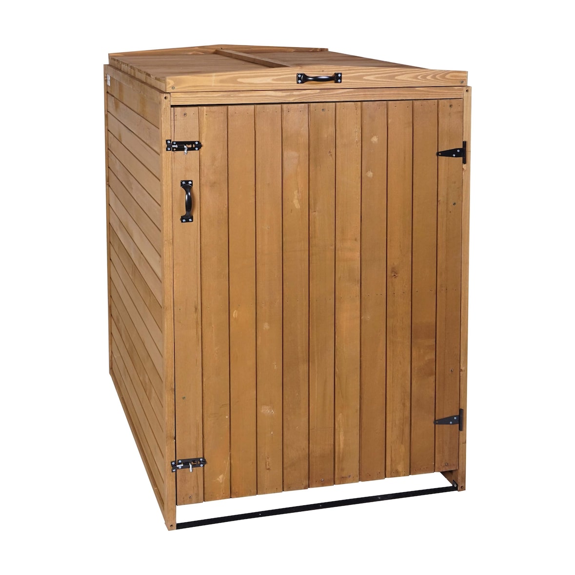 XL 1er-/2er-Mülltonnenverkleidung | HxBxT 126x79,5x98 cm | Braun | Mülltonnenbox Mülltonnenabdeckung Holz FSC®