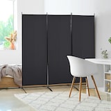 thumbnail of HOMCOM biombo de 3 paneles, biombo separador de ambientes plegable con 6 pies de metal, divisor de habitaciones, salón, dormitorio, 253x182 cm, negro