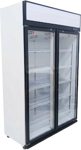 thumbnail of Romux® Glastürkühlschrank MB 750 Liter 2 Türen Belüftet | Professioneller Getränkekühlschrank mit Glastür & LED