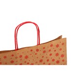 thumbnail of Nette 50 Papiertaschen braun mit gedrehten Papiergriffen, Weihnachts- Motiv 45+17x48cm