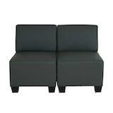thumbnail of Sofá modular 2 plazas Couch Lyon, polipiel ~ gris oscuro, sin reposabrazos