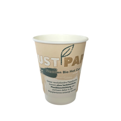 500 Bio Doppelwand Coffee to go Becher Premium Kaffeebecher 8oz 200ml "Just Paper" less plastic