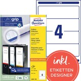 thumbnail of AVERY Zweckform ultragrip Ordneretiketten L4761-100 Selbsthaftend DIN A4 Weiß 6,1 x 19,2 cm 100 Blatt à 4 Etiketten