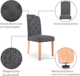 thumbnail of Esszimmerstuhl 2er-Set, Chesterfield-Design, Polsterstuhl im Set, eleganter Stuhl, Belastbarkeit 110 kg, Dunkelgrau, Beine Holz, Raburg Anastasia