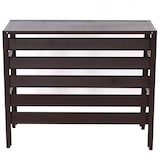 thumbnail of Cubierta de aluminio para aire acondicionado/bomba de calor HWC-K59, cubierta de rejilla protectora estante para plantas, metal 74x98x38cm ~ marrón