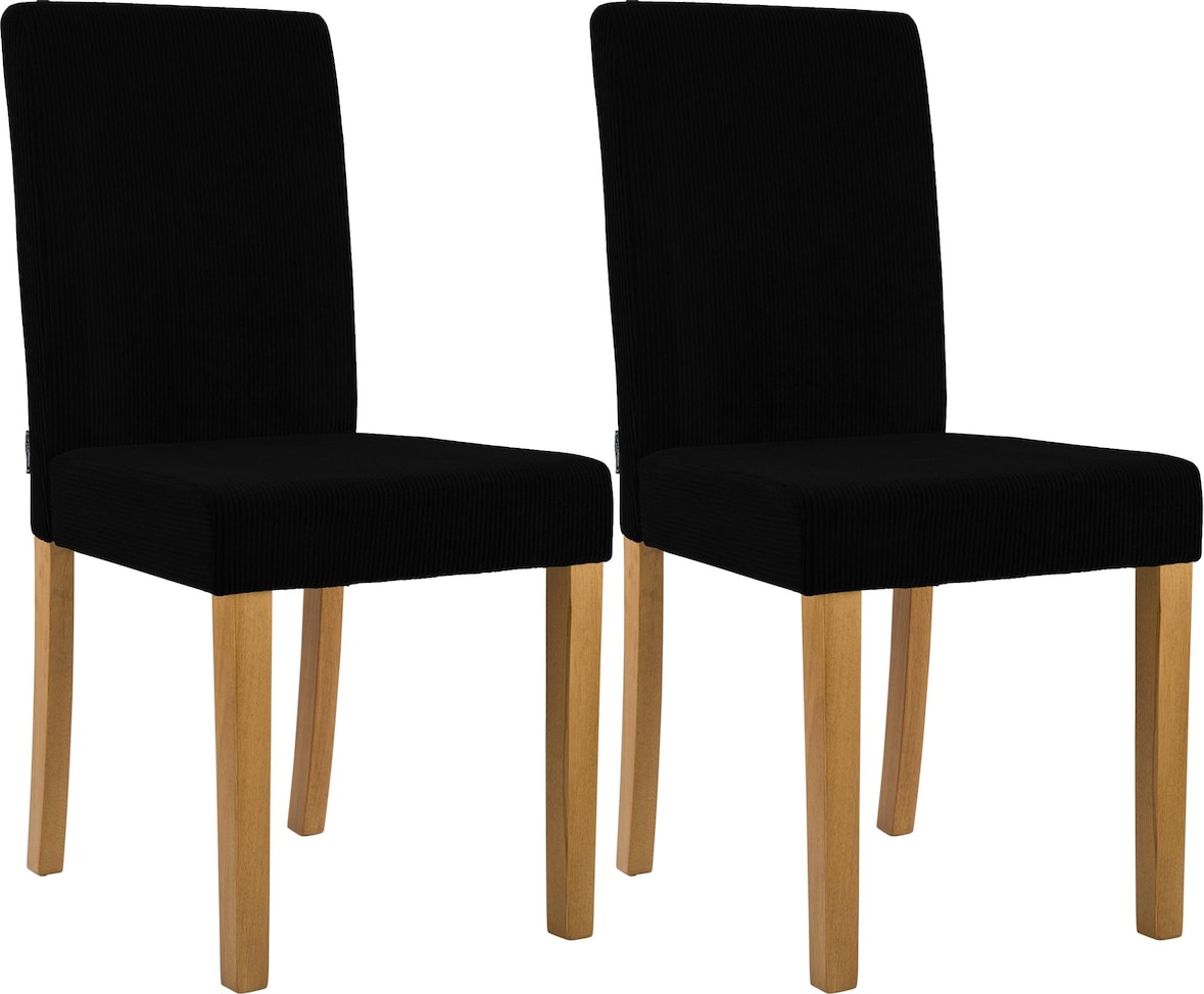 2er Set Esszimmerstuhl Ina Cord schwarz/antik-hell