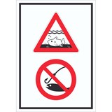 thumbnail of Achtung Laichzeit Laichschonbezirk Angeln verboten hochkant Symbol Schild A0 Rückseite selbstklebend
