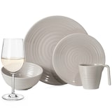 thumbnail of Melamin Geschirr Set 4 Personen Coffee 16 Teilig + 4 Tiamo Weiß Weingläser Tafelgeschirr Picknick BBQ Kochgeschirr