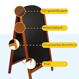 thumbnail of BRASQ Krijtstoepbord Elegance Mahonie - 70x130 CM - Krijtbord - Reclamebord - Stoepbord - Dubbelzijdig - voor Binnen en Buiten - Horeca