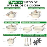 thumbnail of Batterie de cuisine 15 pièces Antiadhésif en Granit noir - Tous feux dont induction Just perfecto JL-789 usage non-intensif Just Perfecto