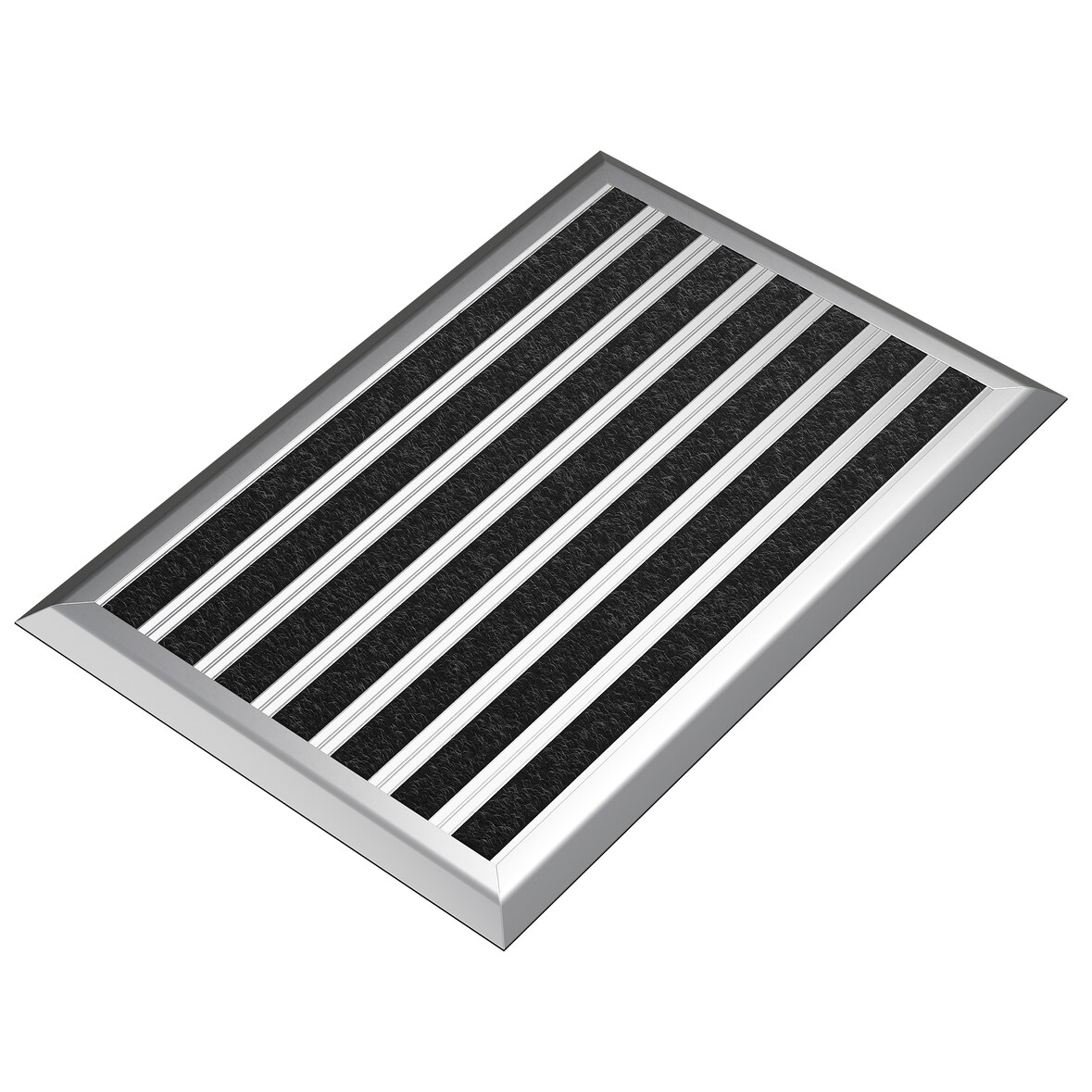 Fußmatte Außen Schmutzfangmatte für Draußen - 40 x 60 cm silbernem Aluminiumrand Wetterfester Fußabstreifer Outdoor Fußmatte