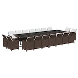 thumbnail of vidaXL 19-tlg. Garten-Essgruppe mit Kissen Poly Rattan Braun